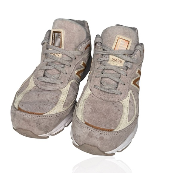 RARE New‎ Balance 990v4 Women's Size 9 Alabaster Suede Made In USA W990FA4 - Picture 4 of 10